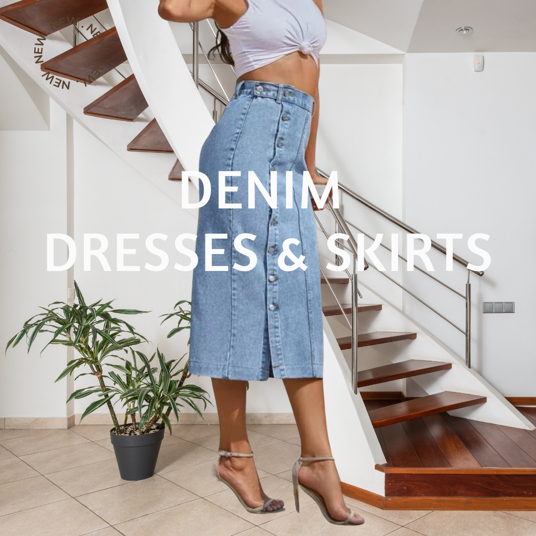 Denim Dresses & Skirts
